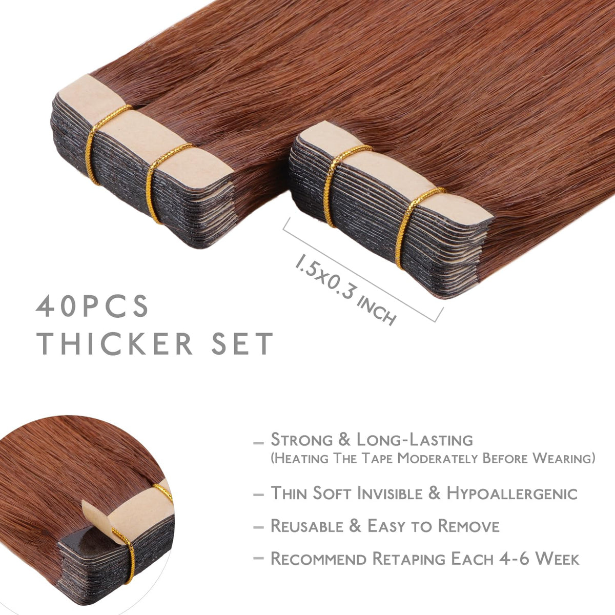 Wennalife Tape in Hair Extensions close-up showing texture
