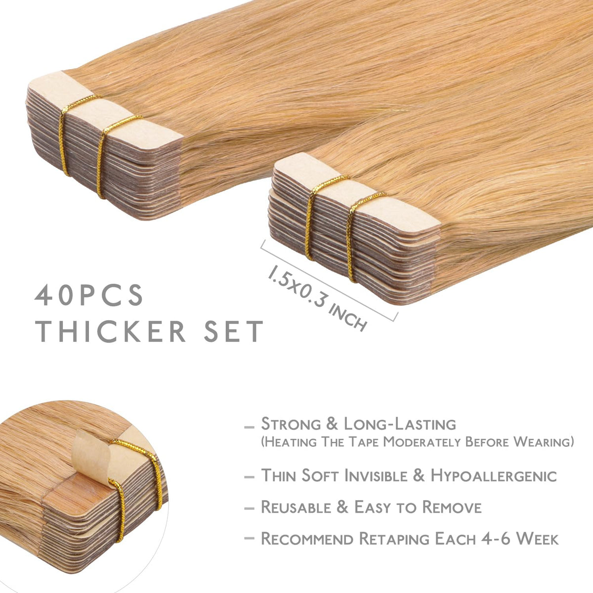 Wennalife Tape in Hair Extensions close-up showing texture