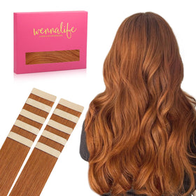 Wennalife Tape in Hair Extensions Dirty Ginger front view