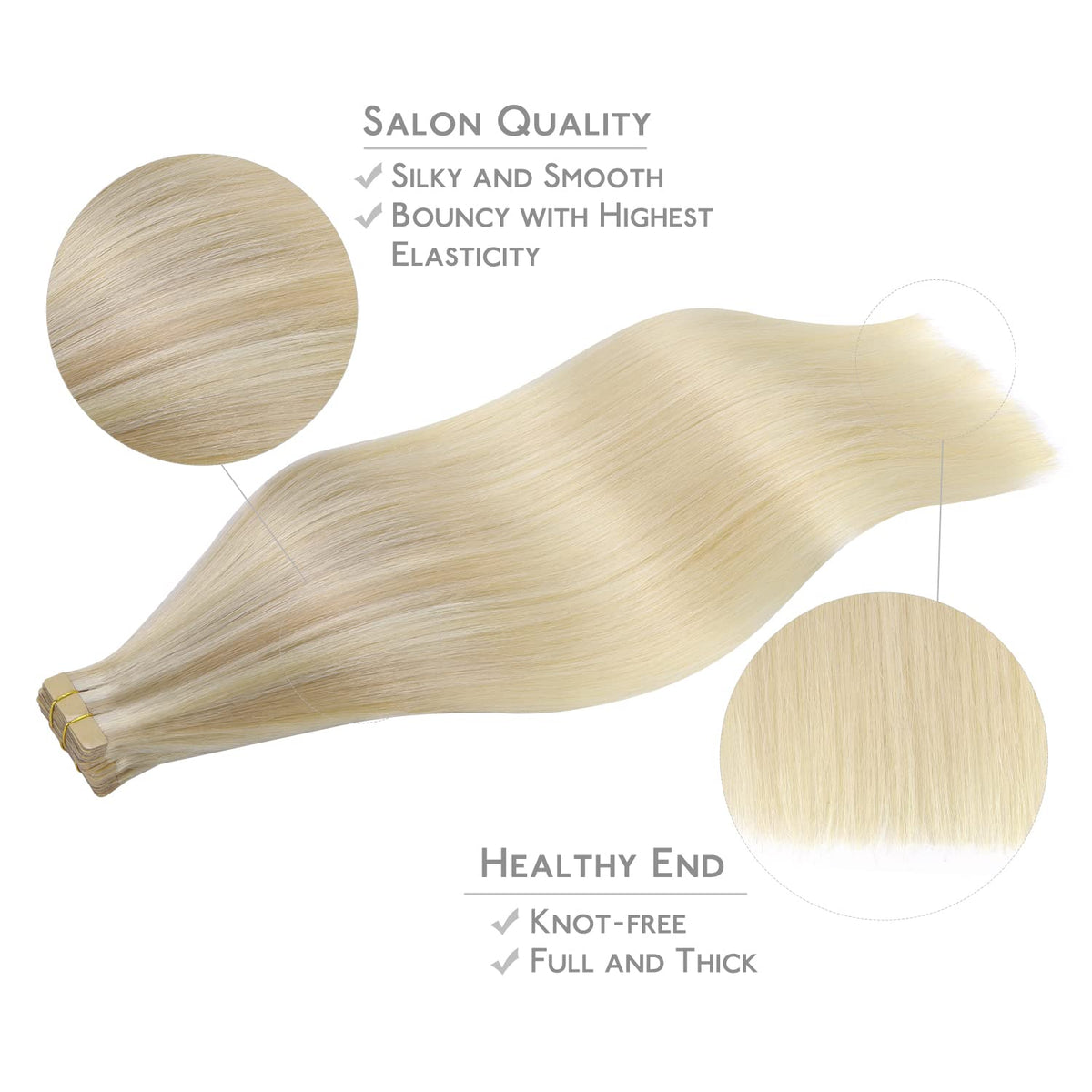 Wennalife Tape in Hair Extensions displayed in various lengths