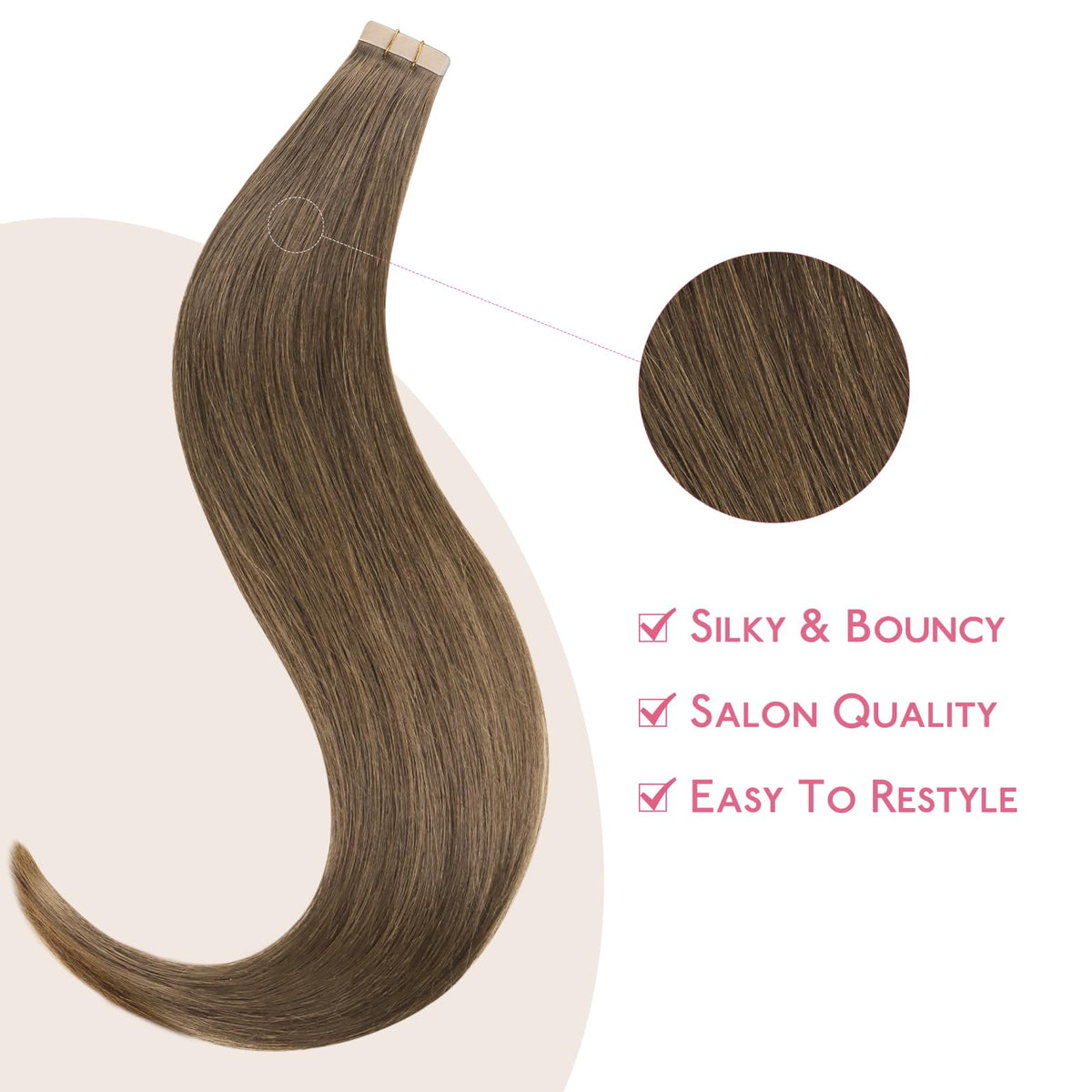 Wennalife Tape in Hair Extensions displayed on a mannequin