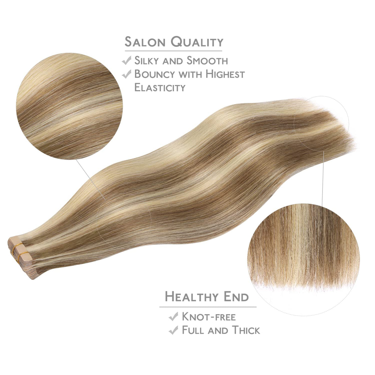 Wennalife Tape in Hair Extensions displayed on a mannequin