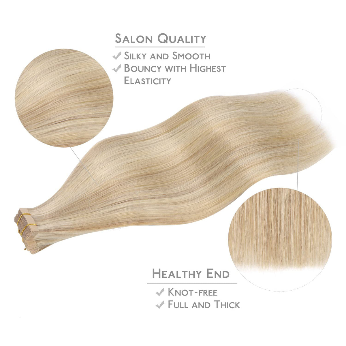 Wennalife Tape in Hair Extensions displayed on a mannequin