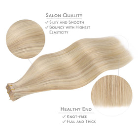 Wennalife Tape in Hair Extensions displayed on a mannequin