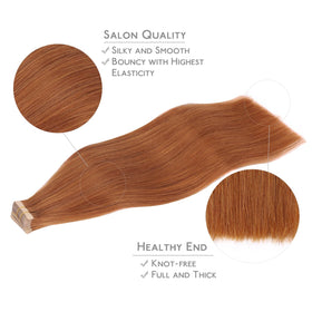 Wennalife Tape in Hair Extensions displayed on a model
