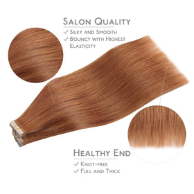 Wennalife Tape in Hair Extensions displayed on a model