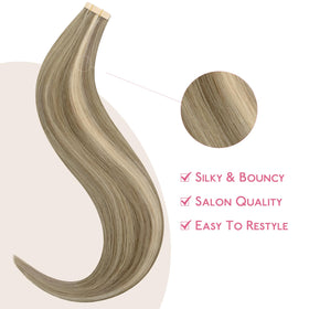 Wennalife Tape in Hair Extensions displayed on a model