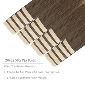 Wennalife Tape in Hair Extensions displayed on a model