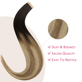 Wennalife Tape in Hair Extensions displayed on a model