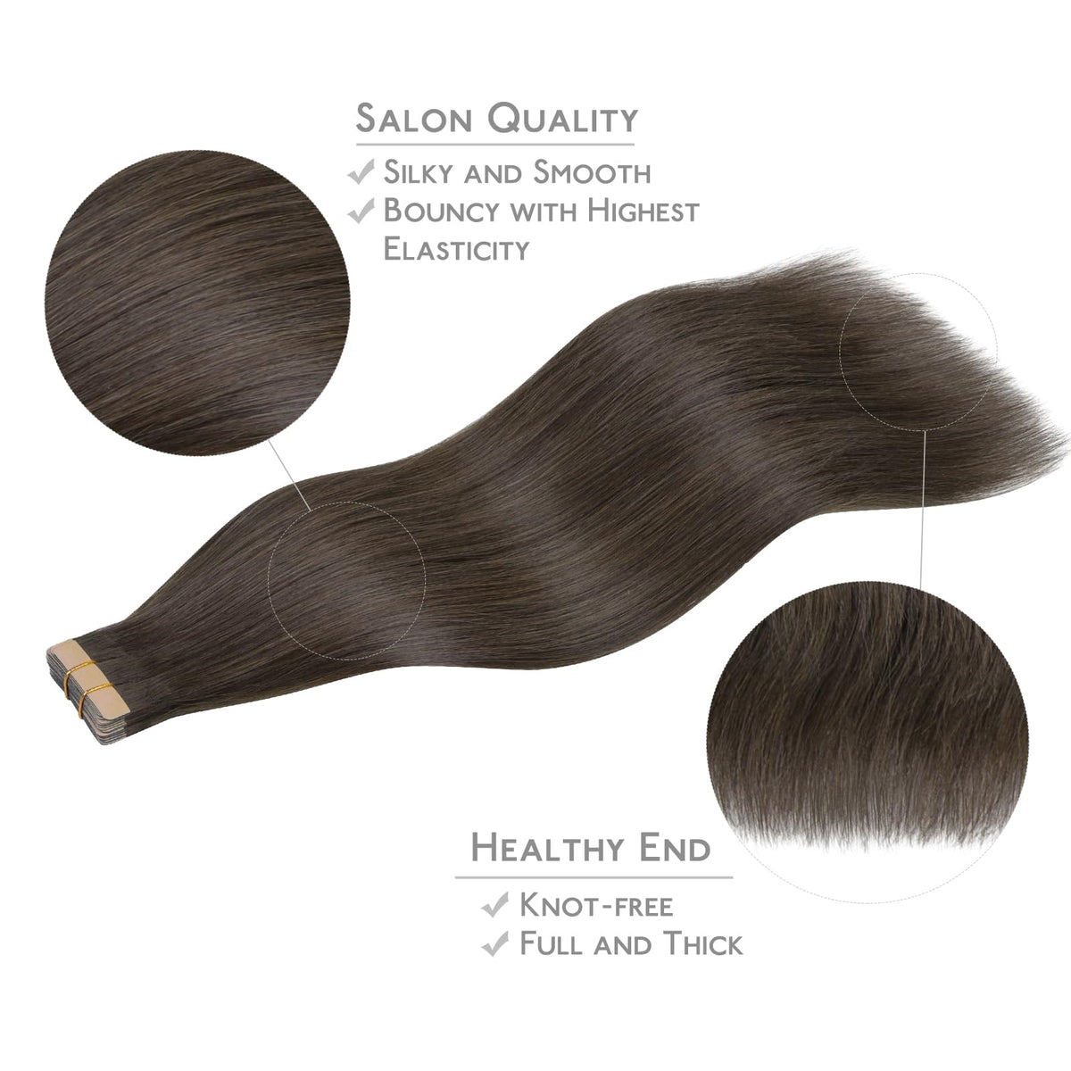 Wennalife Tape in Hair Extensions displayed on a model