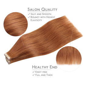 Wennalife Tape in Hair Extensions displayed on a model