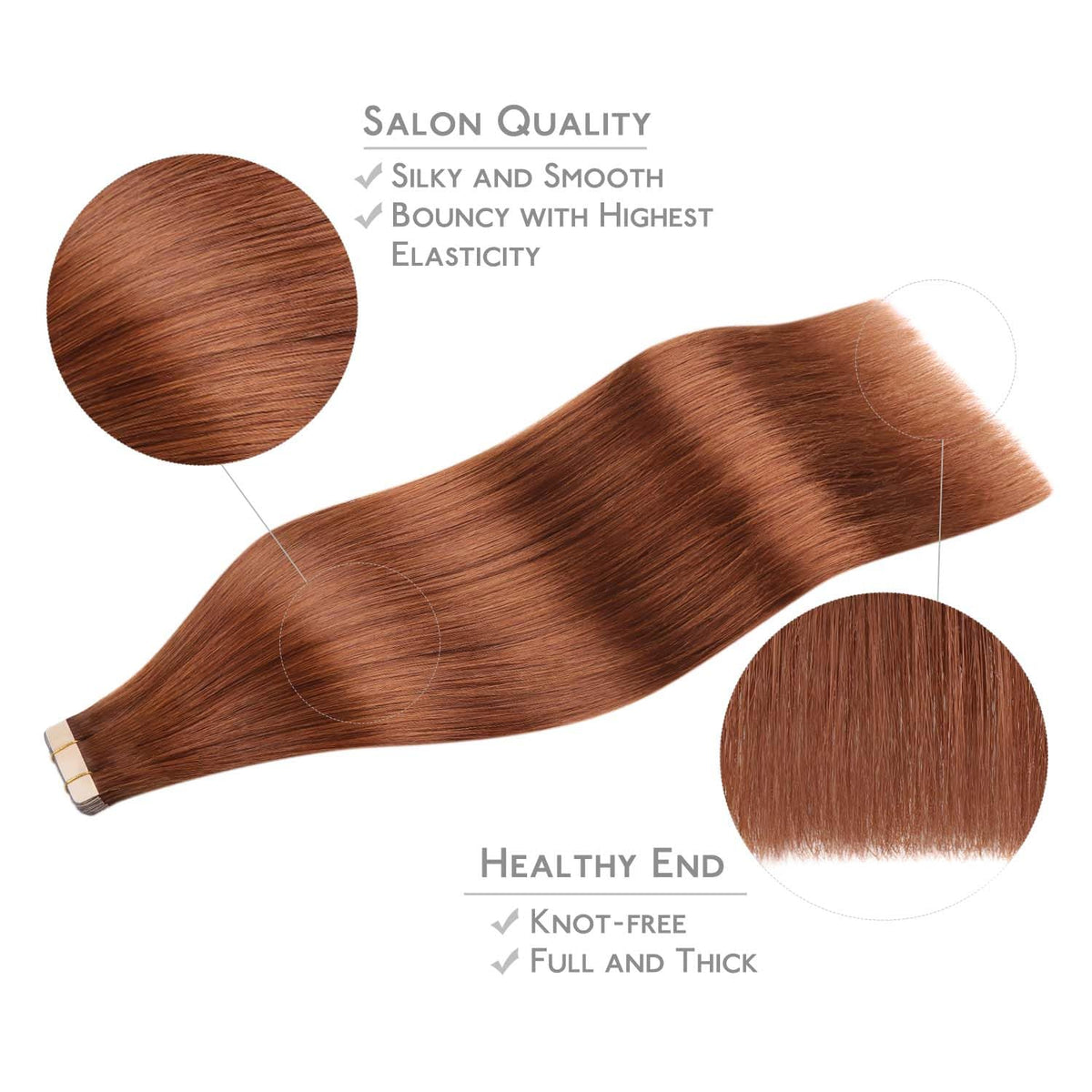 Wennalife Tape in Hair Extensions displayed on a model