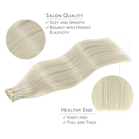 Wennalife Tape in Hair Extensions displayed on a model