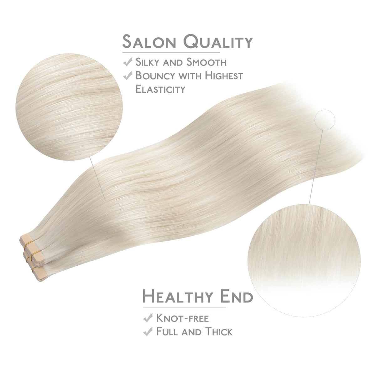 Wennalife Tape in Hair Extensions displayed on a model