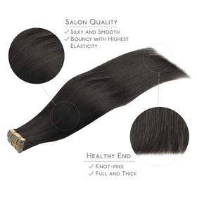 Wennalife Tape in Hair Extensions displayed on a model