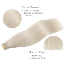 Wennalife Tape in Hair Extensions displayed on a model