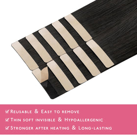 Wennalife Tape in Hair Extensions displayed with care instructions