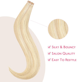 Wennalife Tape in Hair Extensions displayed with natural hair