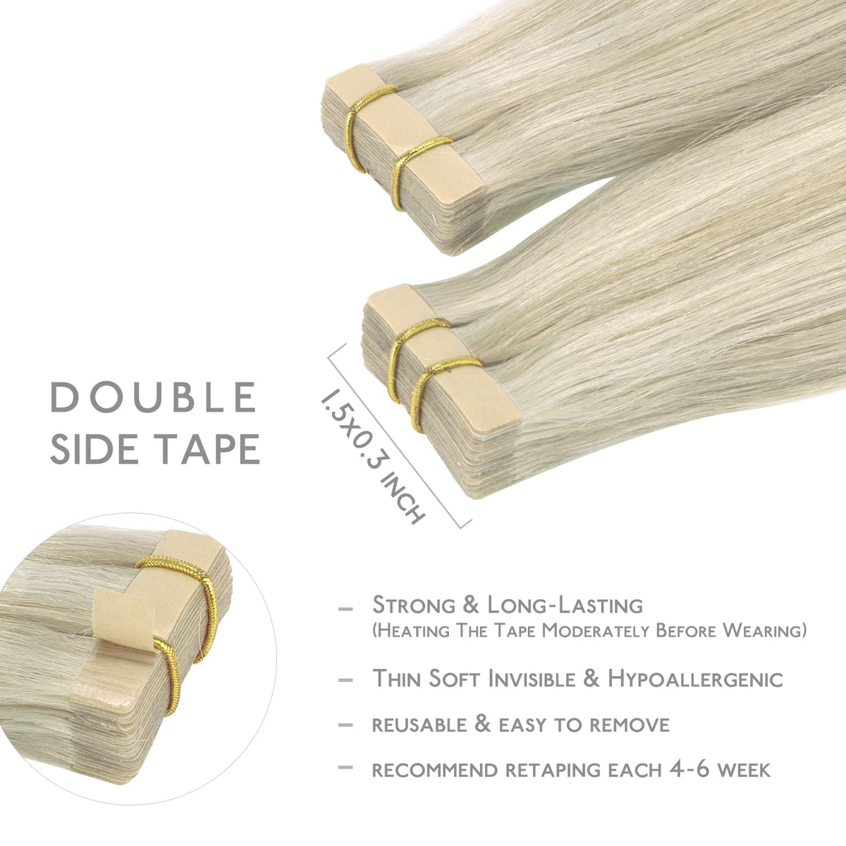 Wennalife Tape in Hair Extensions displayed with packaging