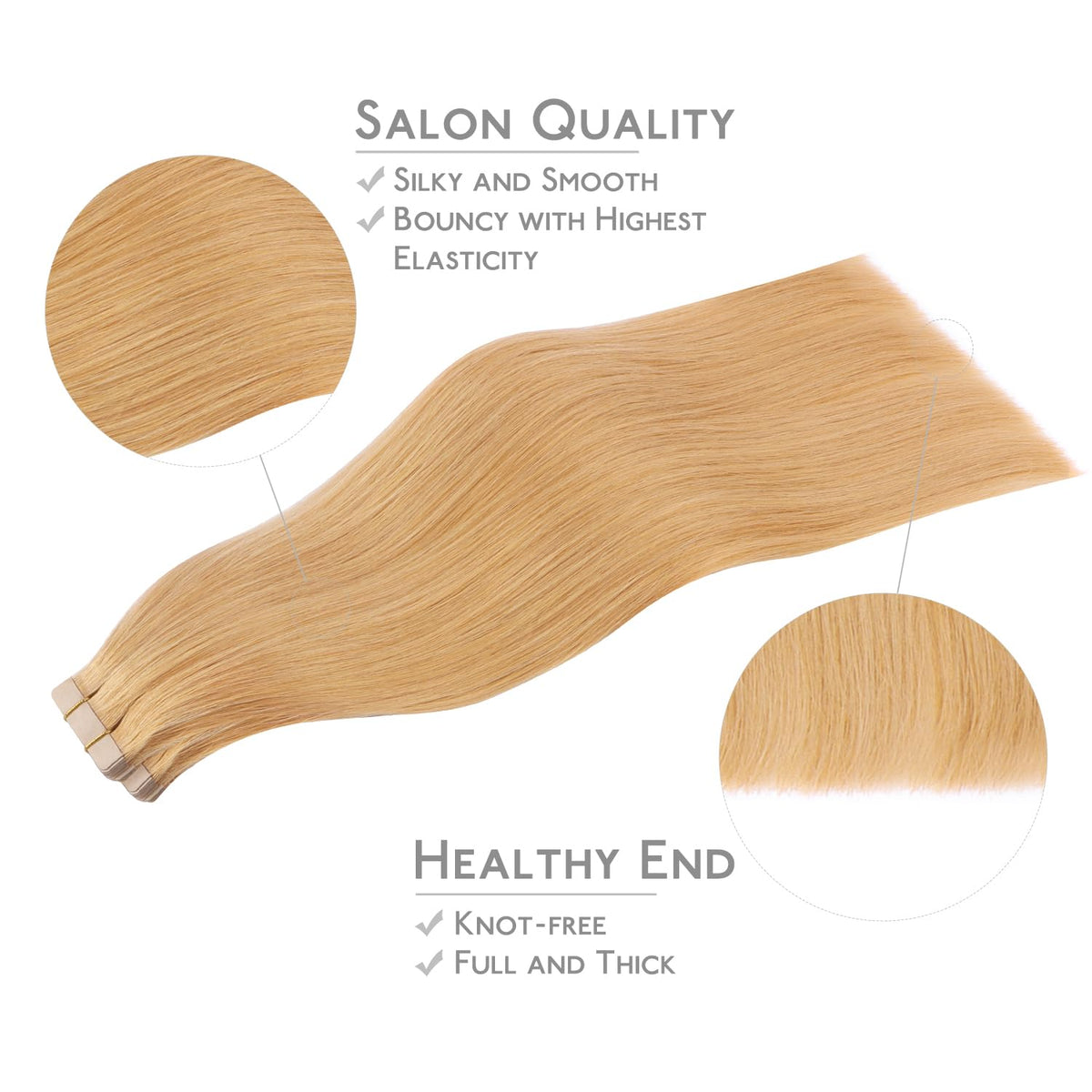 Wennalife Tape in Hair Extensions displayed with replacement tapes