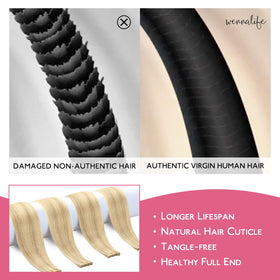 Wennalife Tape in Hair Extensions Light Blonde Highlighted packaging