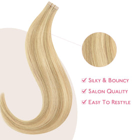 Wennalife Tape in Hair Extensions Light Blonde installation process
