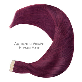 Wennalife Tape In Hair Extensions Light Burgundy back view