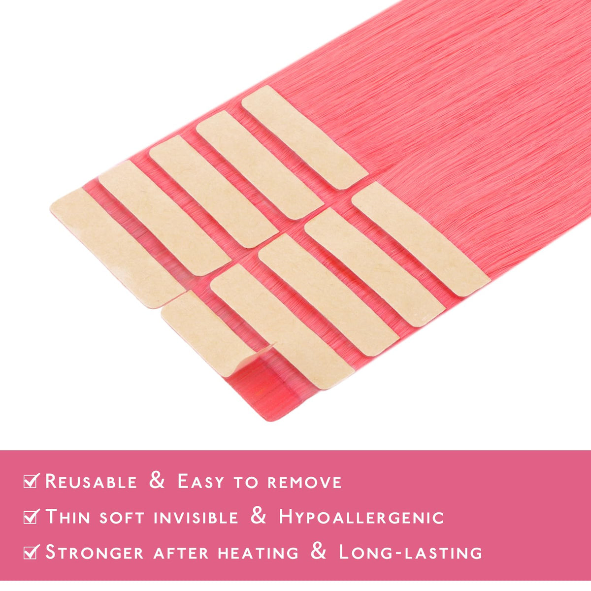 Wennalife Tape in Hair Extensions Light Pink back view
