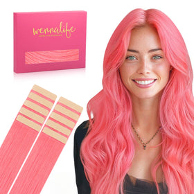 Wennalife Tape in Hair Extensions Light Pink front view