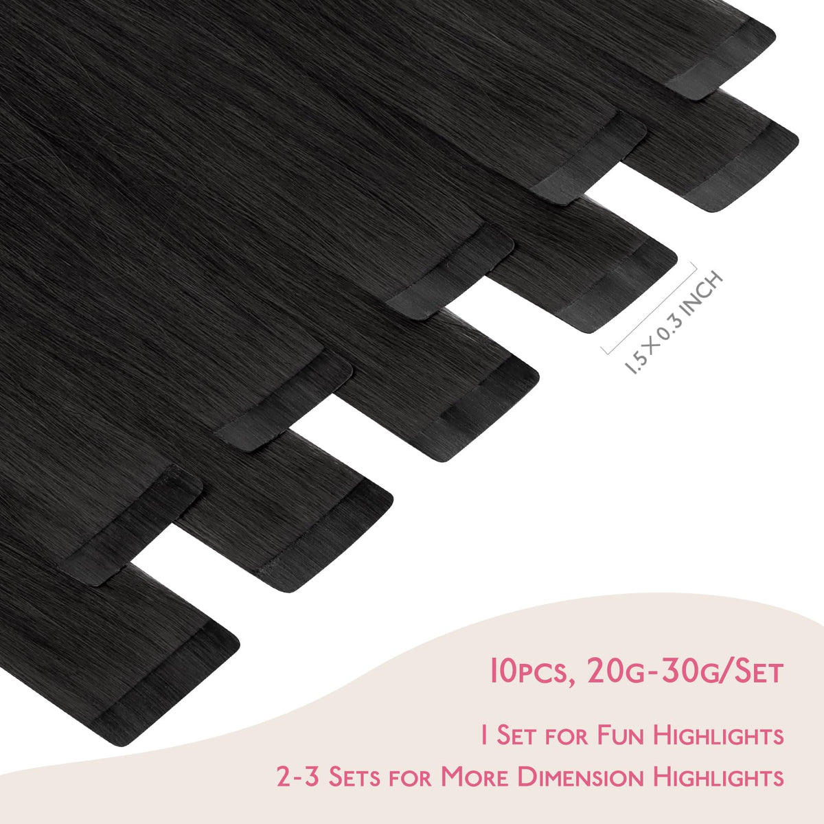 Wennalife Tape in Hair Extensions Natural Black packaging
