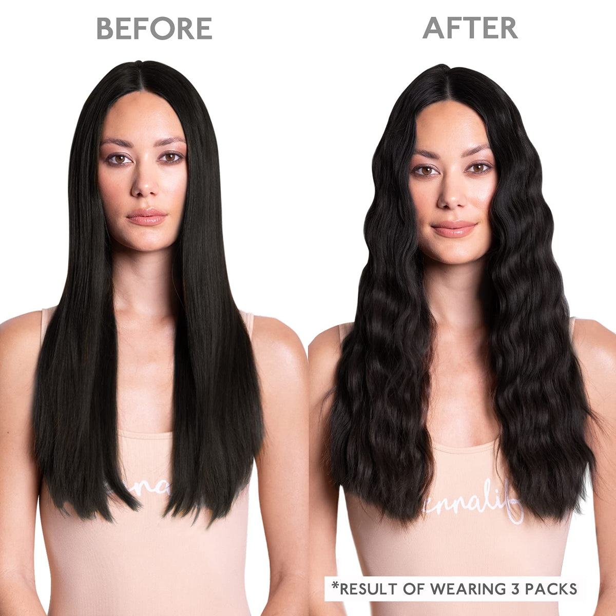 Wennalife Tape in Hair Extensions Natural Black texture