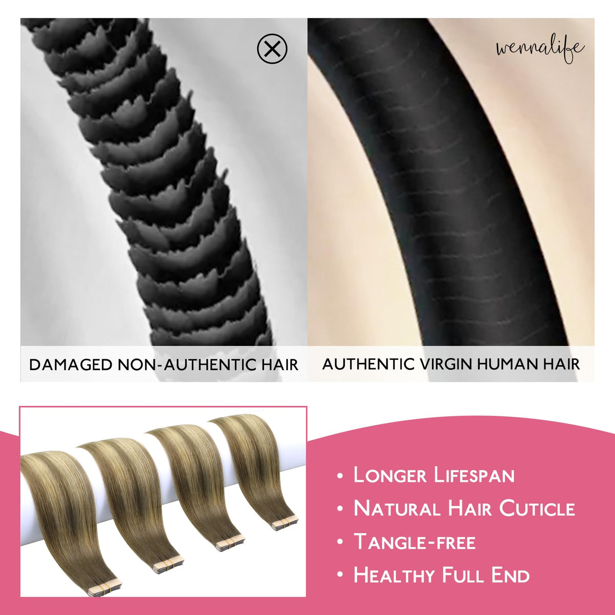 Wennalife Tape in Hair Extensions packaging