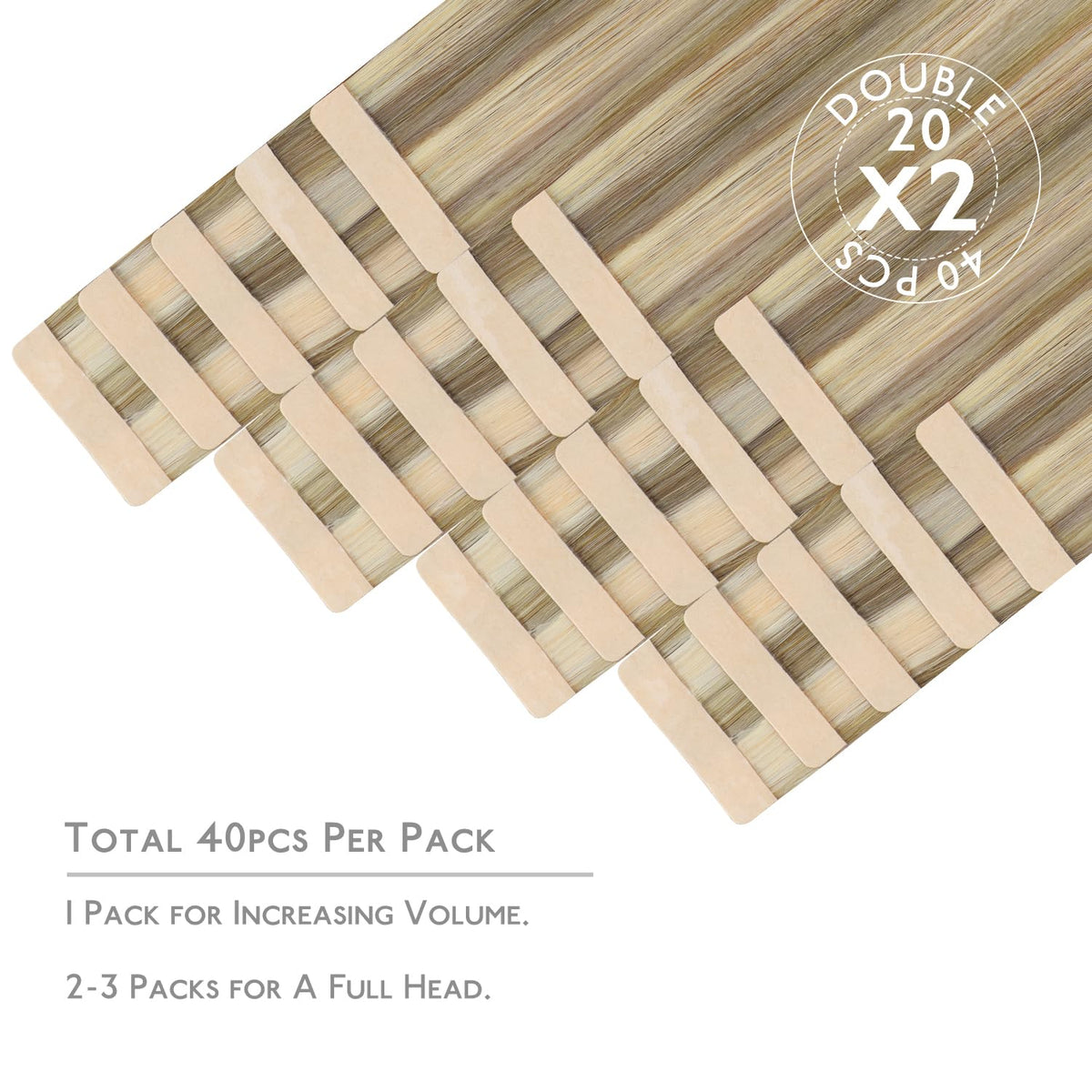 Wennalife Tape in Hair Extensions packaging and contents
