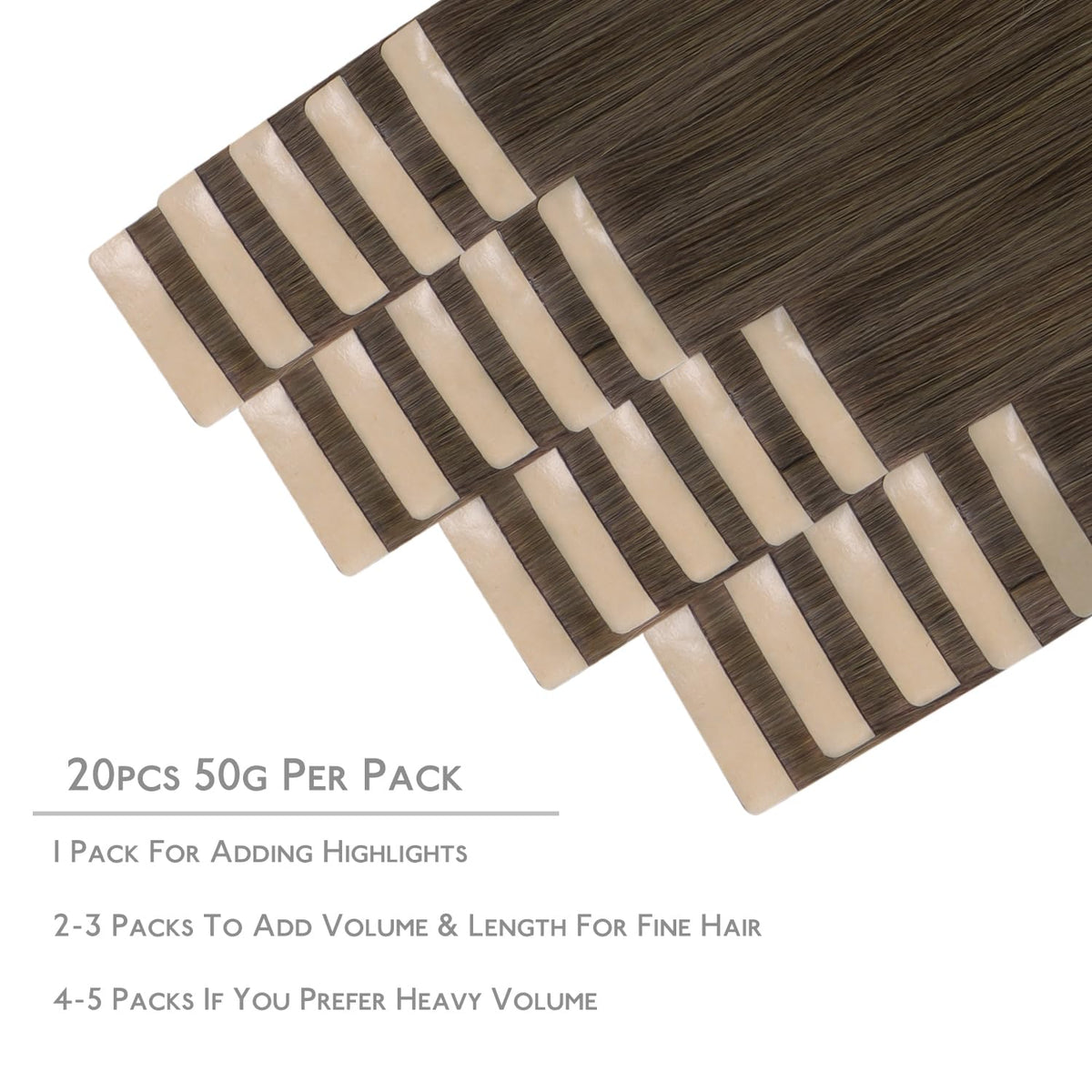 Wennalife Tape in Hair Extensions packaging and contents
