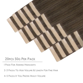 Wennalife Tape in Hair Extensions packaging and contents