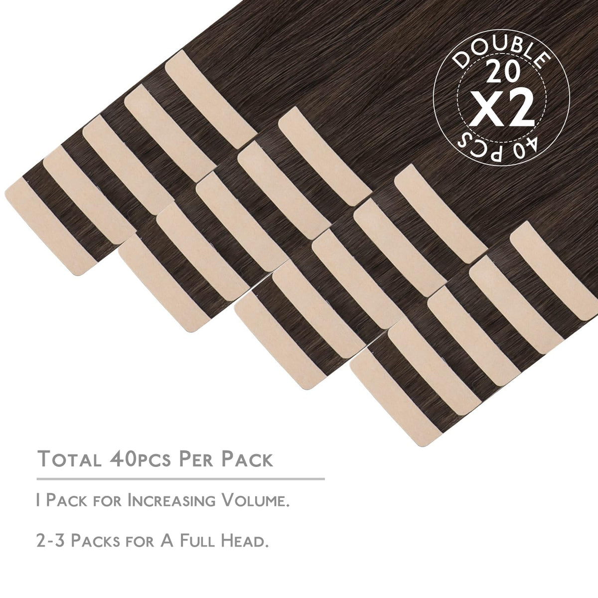 Wennalife Tape in Hair Extensions packaging and details