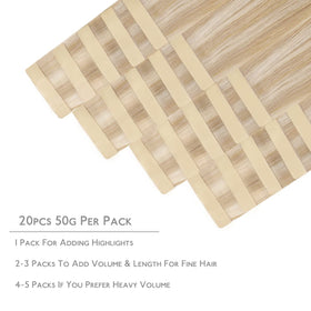 Wennalife Tape in Hair Extensions packaging details