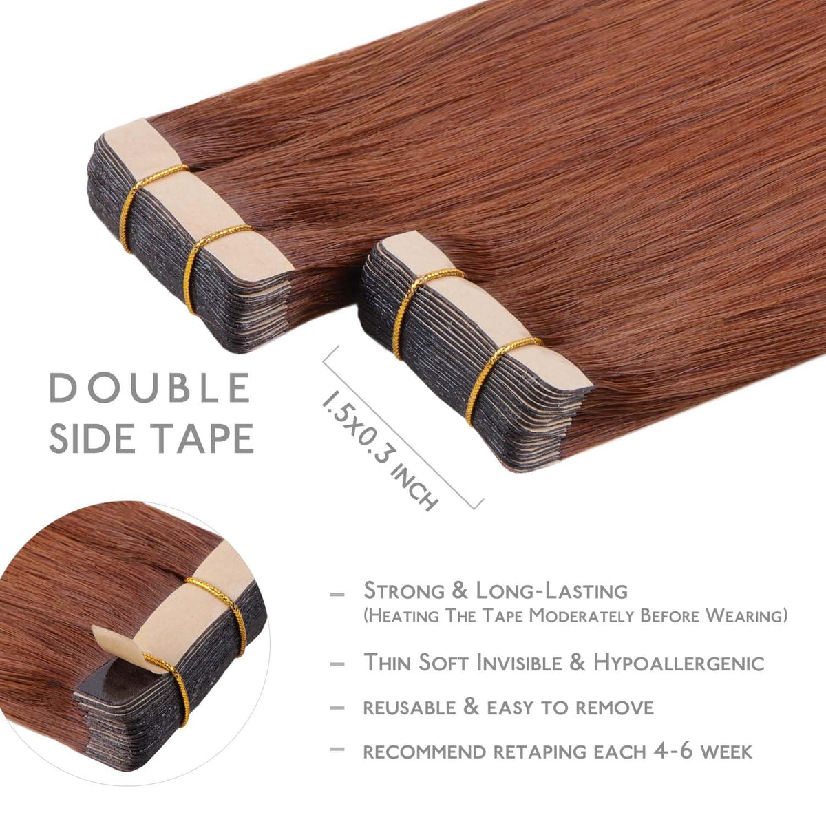 Wennalife Tape in Hair Extensions packaging details