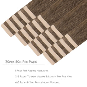 Wennalife Tape in Hair Extensions packaging side view
