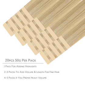 Wennalife Tape in Hair Extensions packaging side view