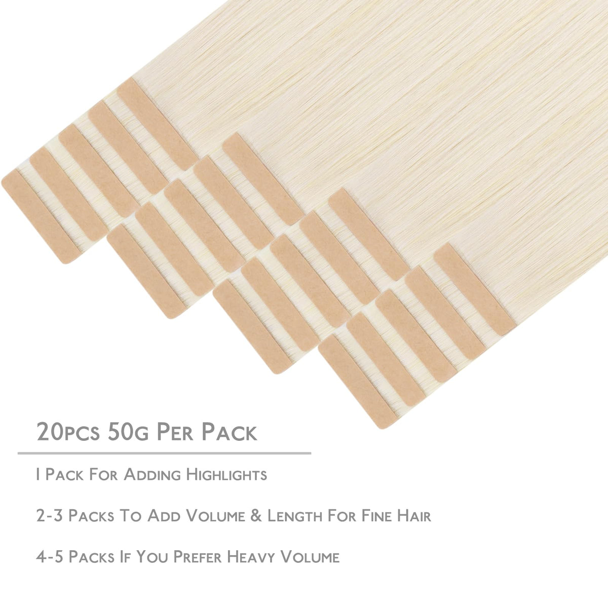 Wennalife Tape in Hair Extensions packaging side view