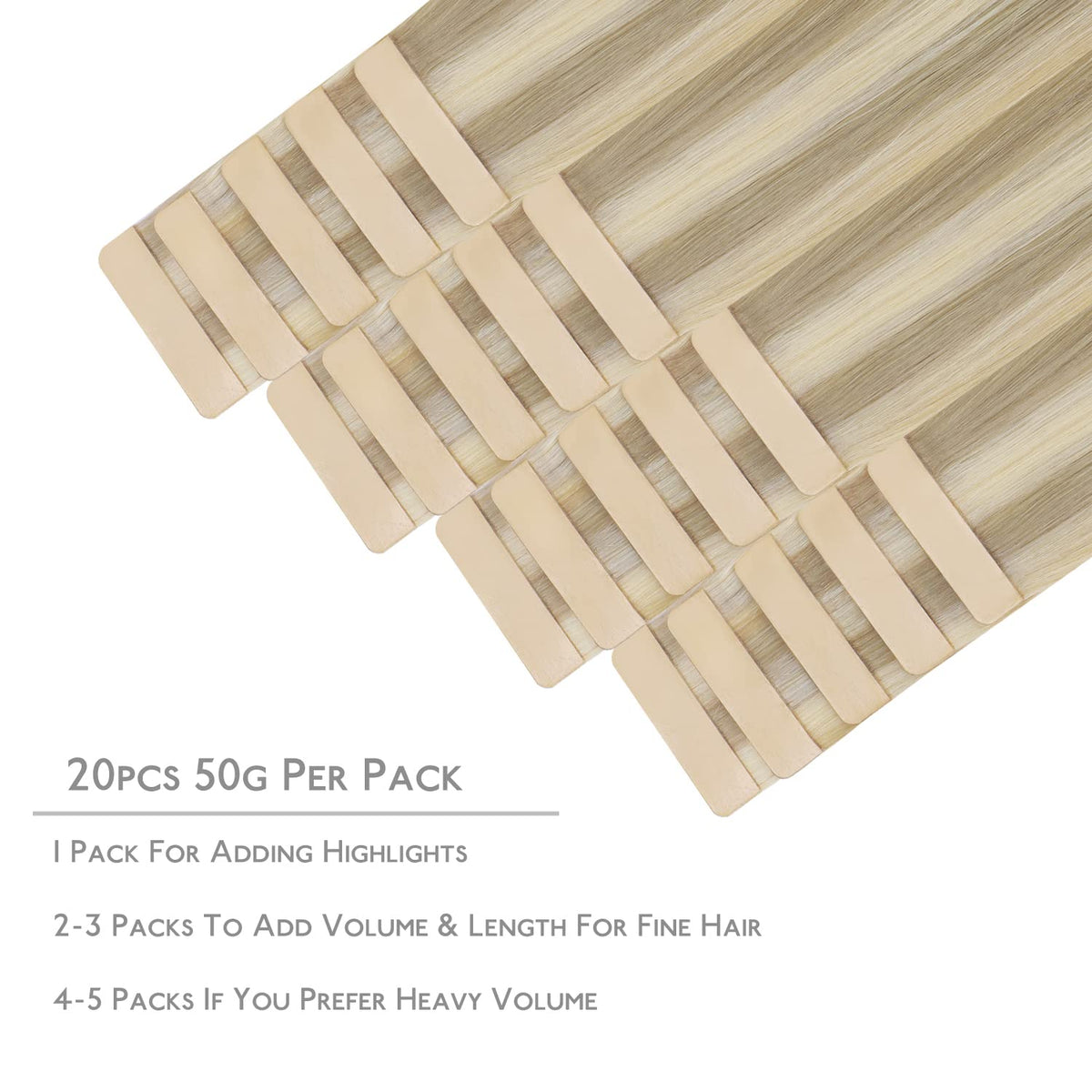 Wennalife Tape in Hair Extensions packaging with 20 pieces