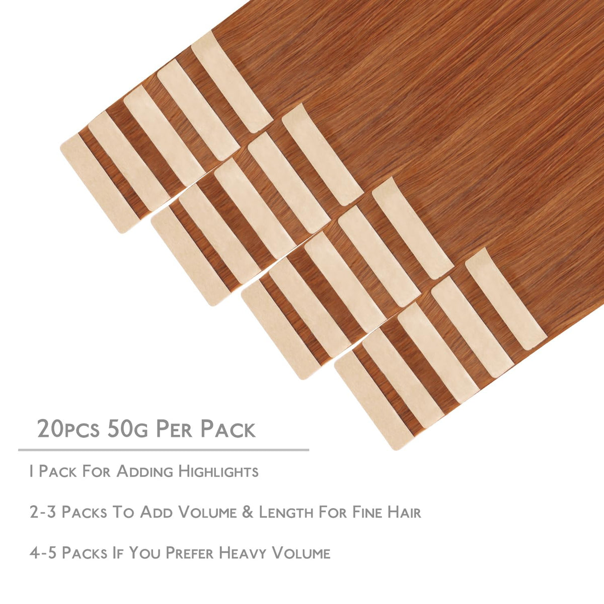Wennalife Tape in Hair Extensions packaging with 20 pieces