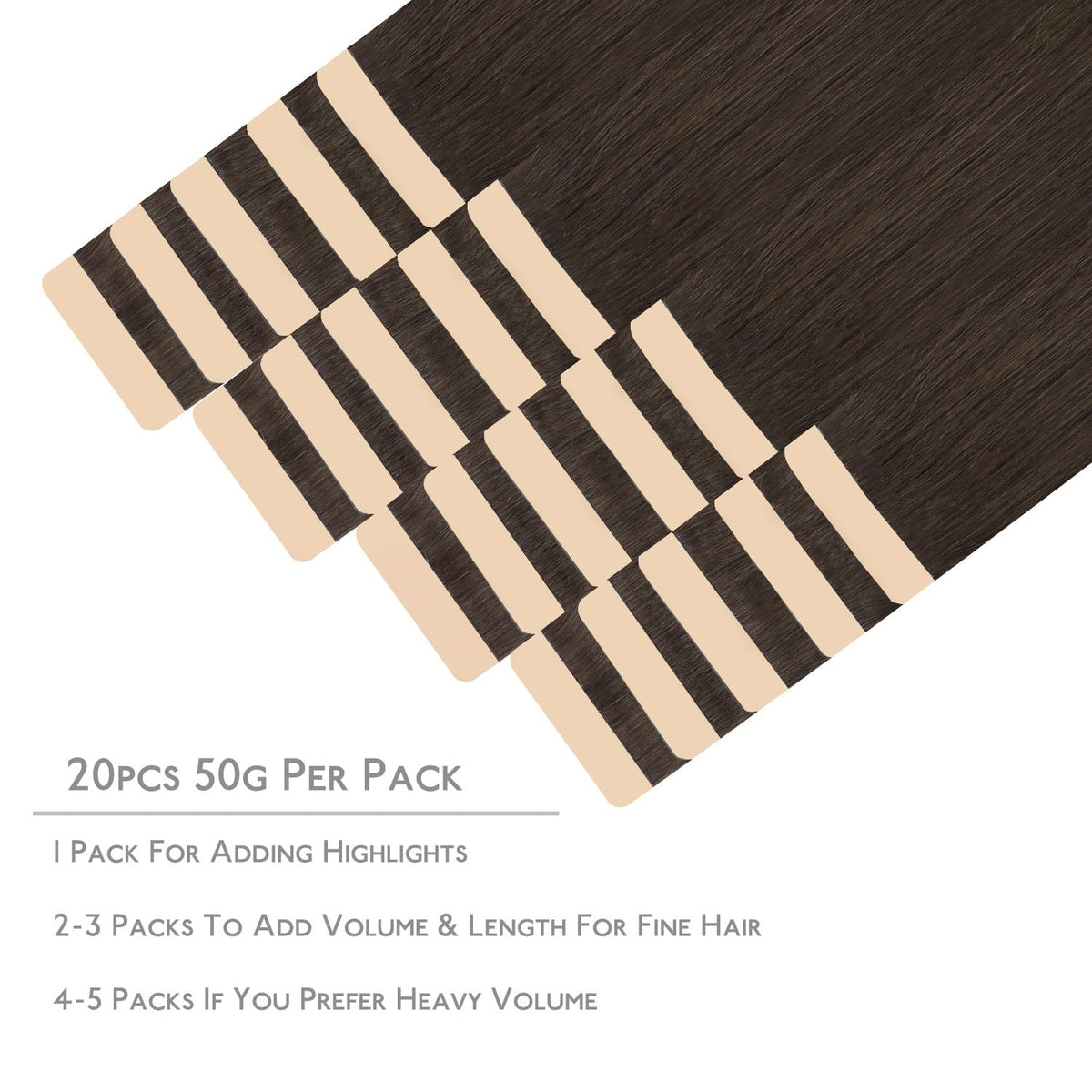 Wennalife Tape in Hair Extensions packaging with 20 pieces