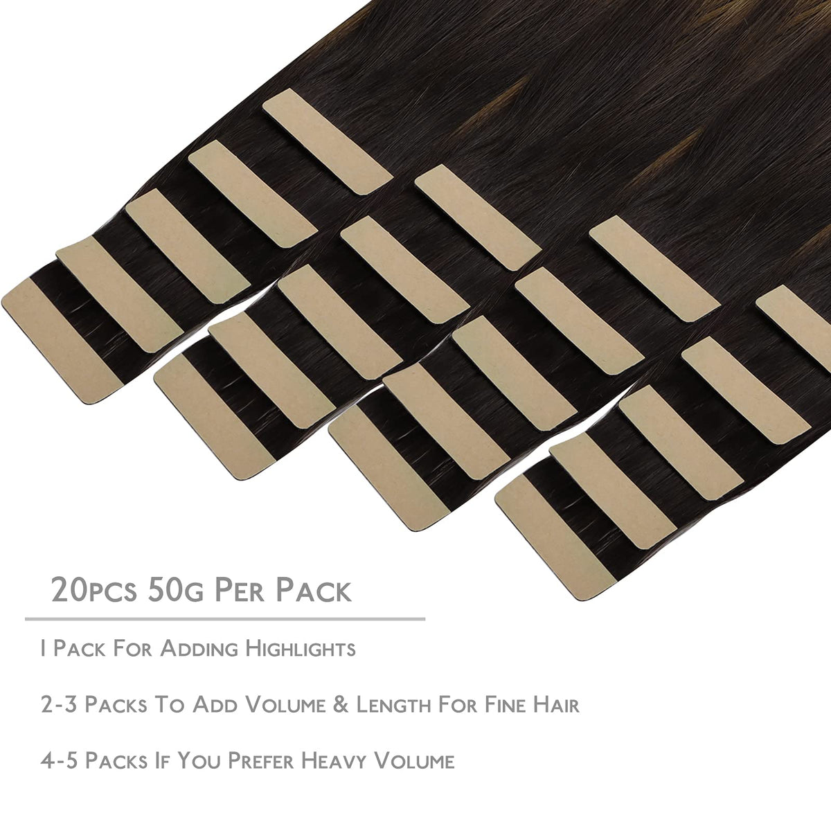 Wennalife Tape in Hair Extensions packaging with 20 pieces