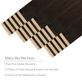 Wennalife Tape in Hair Extensions packaging with 20 pieces