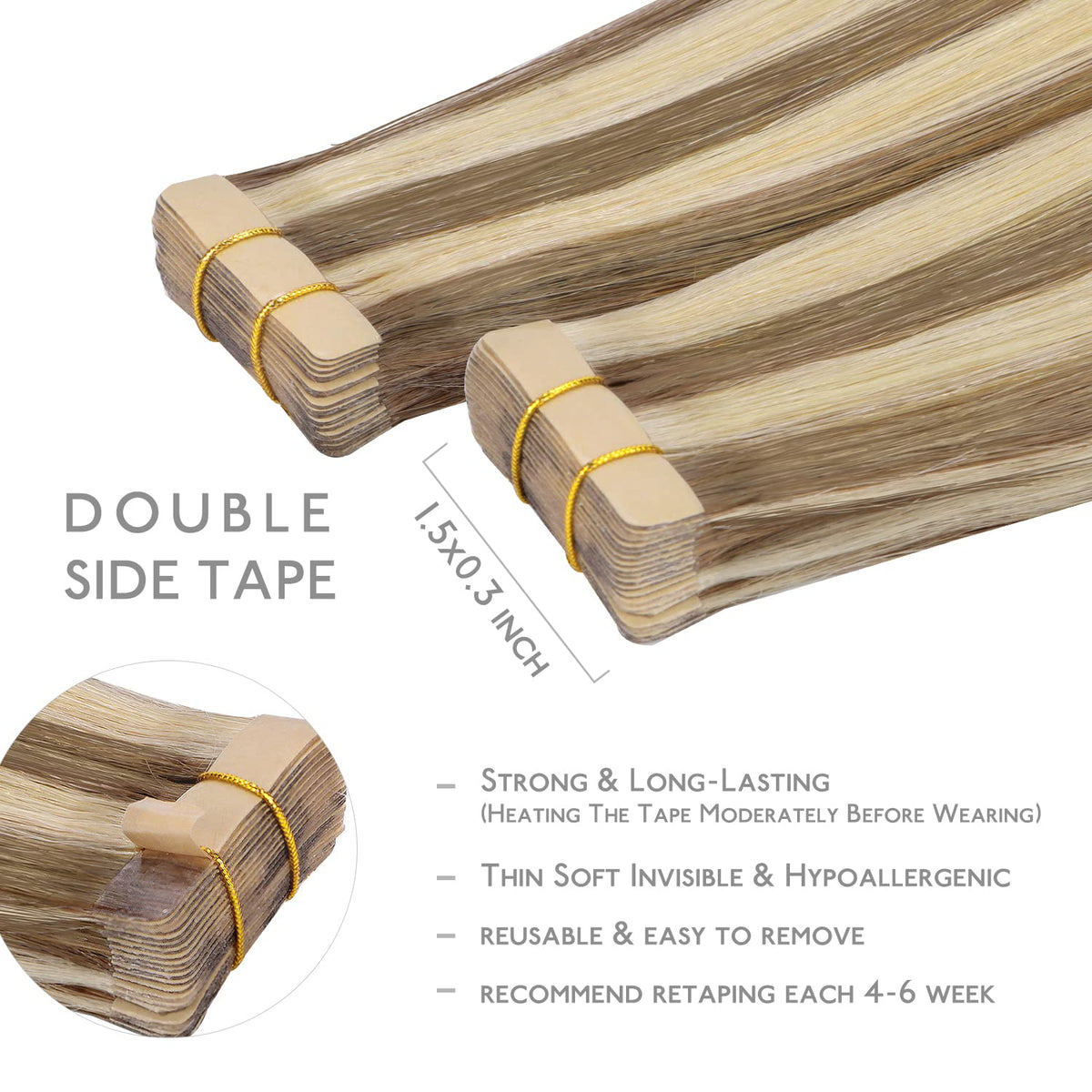Wennalife Tape in Hair Extensions packaging with 20 pieces displayed