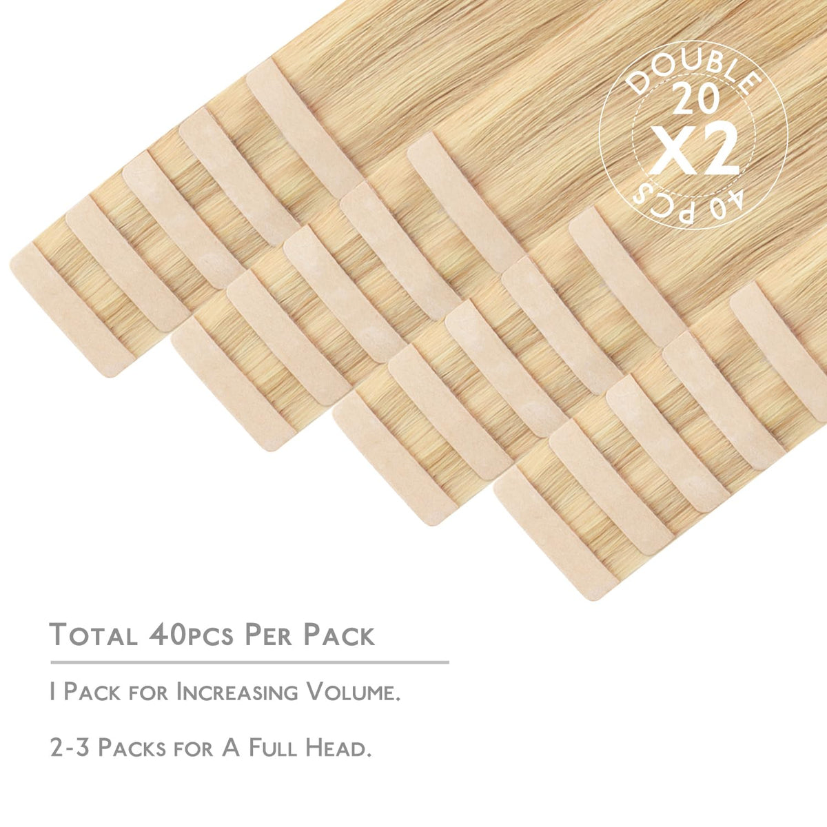 Wennalife Tape in Hair Extensions packaging with 40 pieces