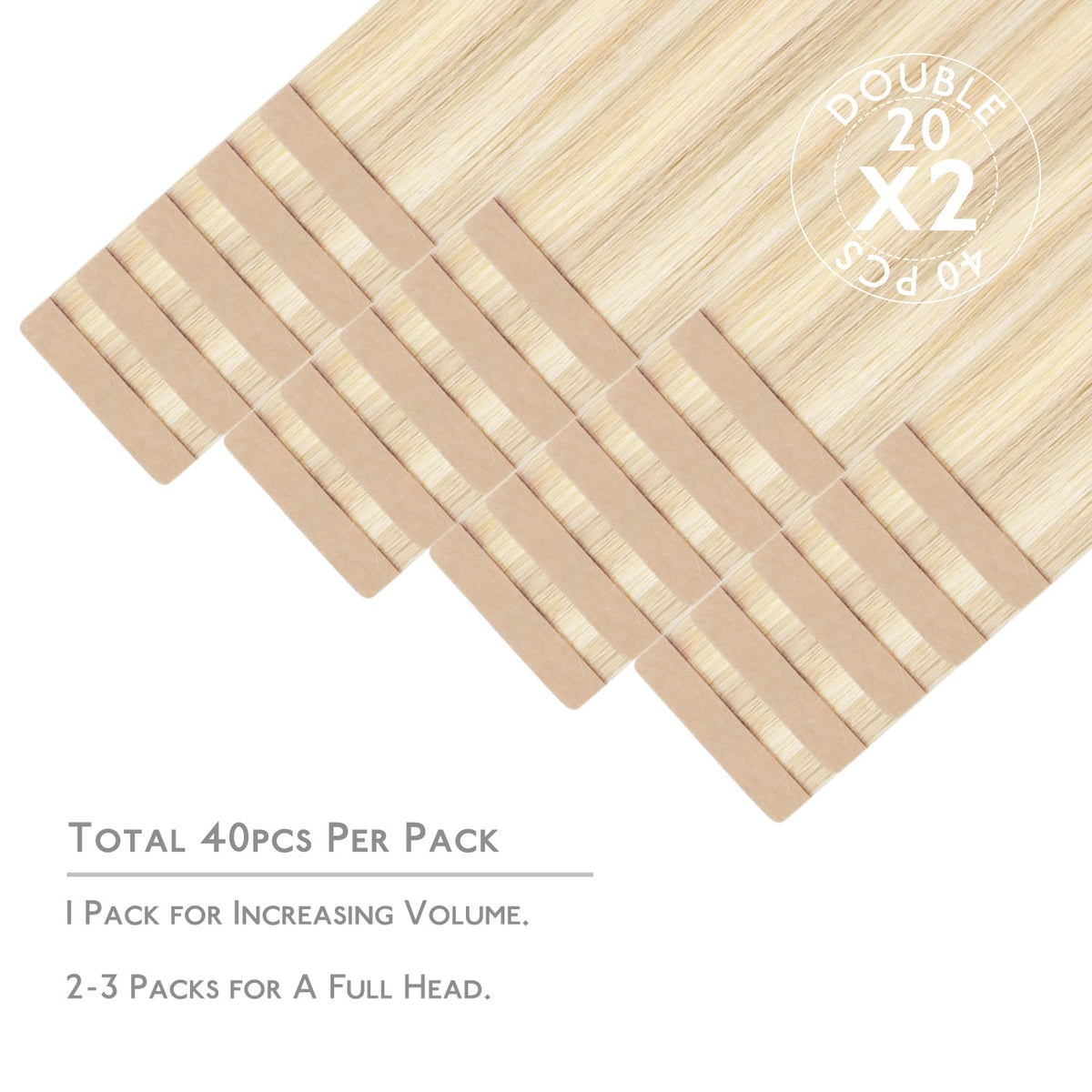 Wennalife Tape in Hair Extensions packaging with detailed instructions