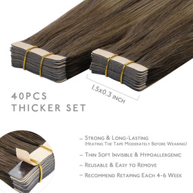 Wennalife Tape in Hair Extensions packaging with detailed instructions